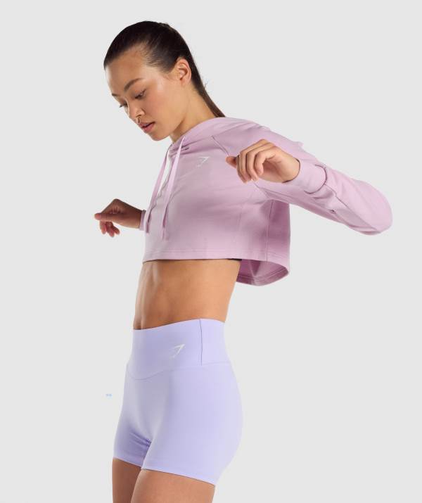 Damske Mikiny S Kapucňou Gymshark Training Cropped Svetlo Ruzove | LK7681530